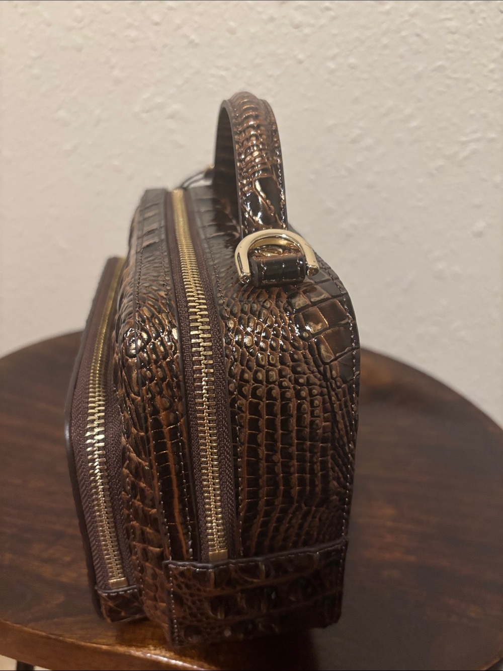 Brahmin Bronze Croc-Embossed Top-Handle Mini Satchel - Picture 5 of 10